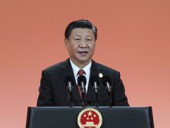 Xi Jinping s'exprimait en ouverture du premier salon des importations à Shanghai. © KEYSTONE/AP Xinhua/XIE HUANCHI