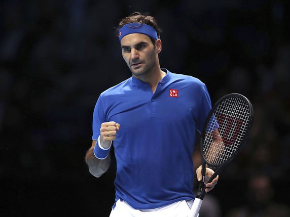 Toute la hargne de Federer, qui termine 1er de son groupe © KEYSTONE/AP PA/JOHN WALTON