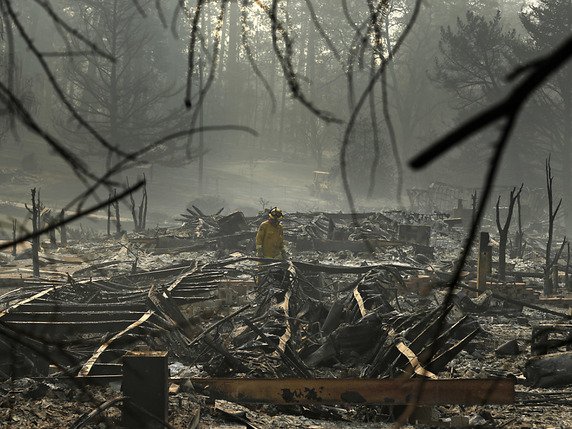 Le Camp Fire a dévasté 57'000 hectares en une dizaine de jours dans le nord de la Californie. © KEYSTONE/AP/JOHN LOCHER
