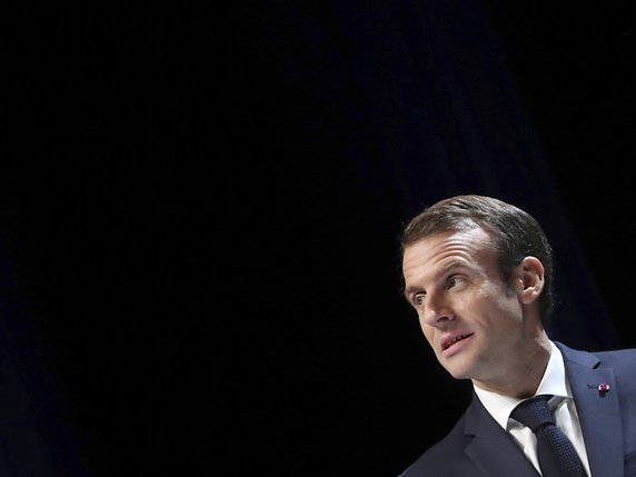 Emmanuel Macron s'attaque à "la manipulation de l'information" en période électorale. © KEYSTONE/AP REUTERS POOL/YVES HERMAN