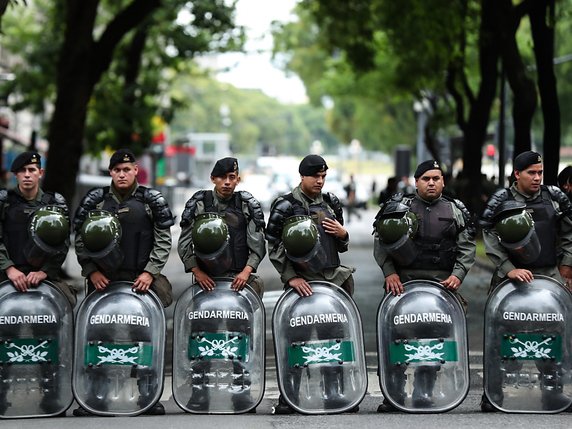 La capitale argentine, Buenos Aires, a été placée sous haute protection. © KEYSTONE/EPA EFE/ALBERTO VALDES