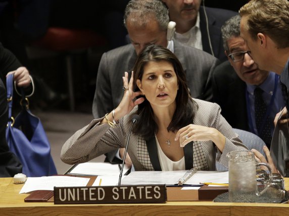 Selon des diplomates, Nikki Haley, soutien inconditionnel d'Israël, avait fait de cette condamnation du Hamas "une affaire très personnelle" (archives). © KEYSTONE/AP/SETH WENIG