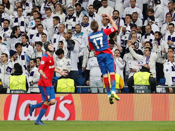 Arnor Sigurdsson et le CSKA Moscou ont giflé un Real Madrid B © KEYSTONE/EPA EFE/J.P.GANDUL