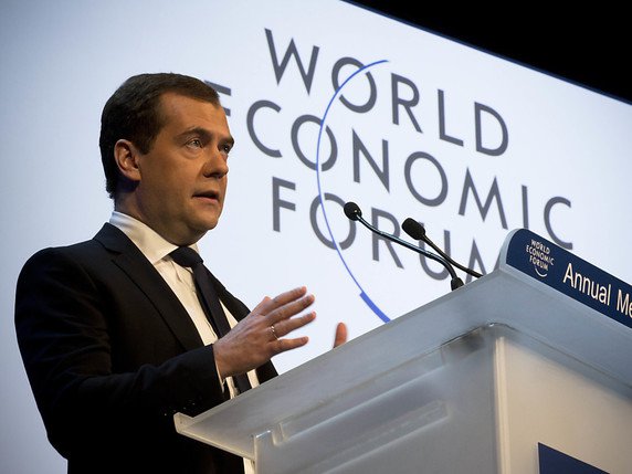 Le premier ministre russe Dmitri Medvedev avait dénoncé une décision "très étrange" des organisateurs du WEF (archives). © KEYSTONE/AP/Anja Niedringhaus