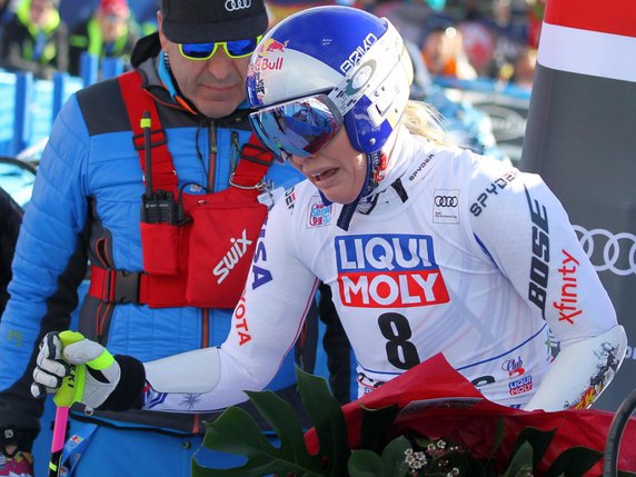 Lindsey Vonn pensait sa carrière terminée le week-end dernier à Cortina © KEYSTONE/EPA ANSA/ANDREA SOLERO