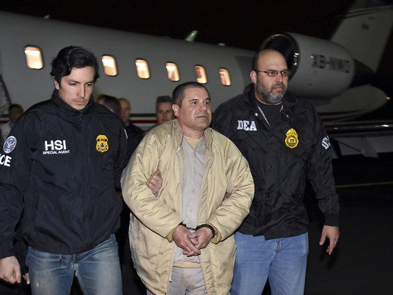 "El Chapo" pourrait passer le reste de sa vie derrière les barreaux. © KEYSTONE/AP U.S. law enforcement