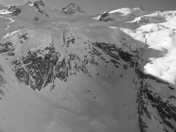 Une image du Val Roseg fournie par la police grisonne. © SAC-Sektion Bernina/Keystone