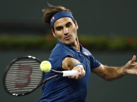 Roger Federer en démonstration face à Stan Wawrinka. © KEYSTONE/EPA/LARRY W. SMITH