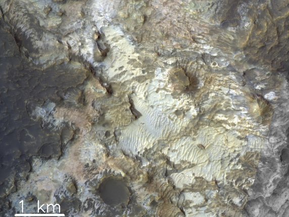 Cette image témoigne de la richesse minéralogique présente sur Mars. © ESA/Roskosmos/CaSSIS