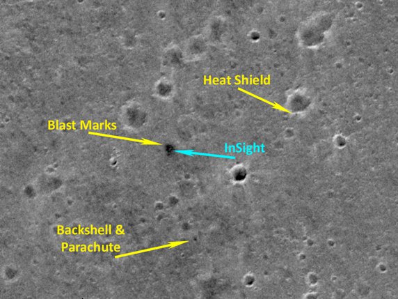 Cette image montre l'endroit où s'est posé le module "InSight" de la NASA. © ESA/Roskosmos/CaSSIS