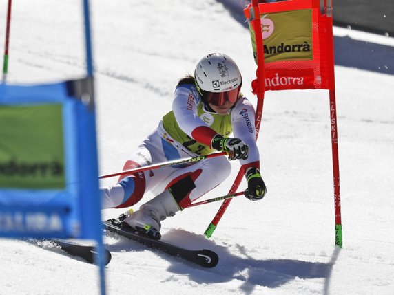 Wendy Holdener a gagné ses trois duels dans le Team Event © KEYSTONE/AP/GABRIELE FACCIOTTI