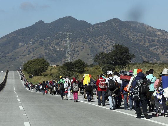 Les migrants se sont regroupés dans le sud du Mexique, près du fleuve Suchiate (archives). © KEYSTONE/AP/RODRIGO ABD