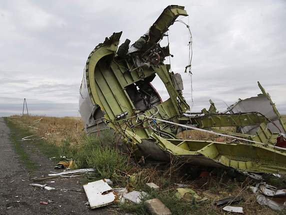 Les débris de l'avion ont été retrouvés près du village de Hrabove, dans l'est de l'Ukraine (archives). © KEYSTONE/AP/SERGEI GRITS