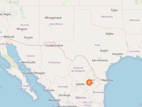 L'avion, un Bombardier Challenger 601, était parti de Las Vegas aux Etats-Unis, et se rendait à Monterrey dans l'Etat de Nuevo Leon au Mexique, lorsqu'il a disparu des écrans radar (image symbolique). © OpenStreetMap