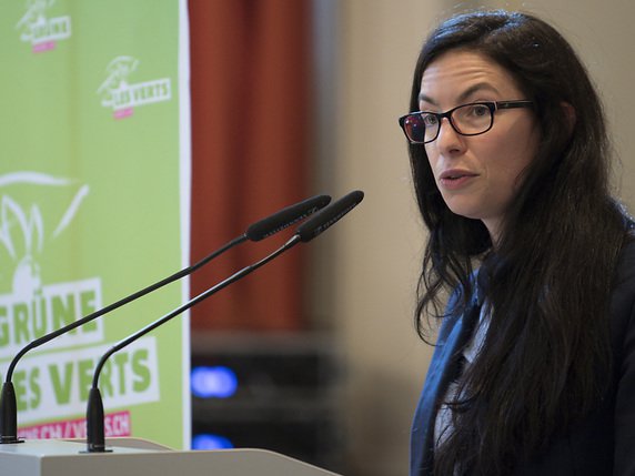 Céline Vara, vice-présidente des Verts. © KEYSTONE/PETER SCHNEIDER