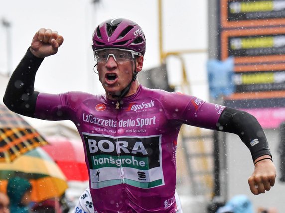 Le sprinter allemand Pascal Ackermann tiendra-t-il jusqu'au terme du Giro ? © KEYSTONE/EPA ANSA/ALESSANDRO DI MEO