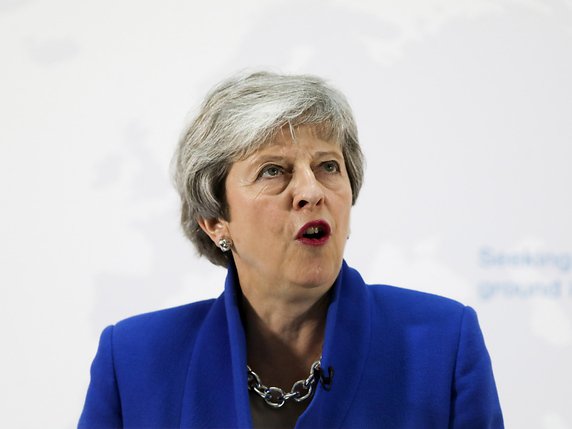 Theresa May a annoncé mardi la possibilité de voter sur un second référendum (archives). © KEYSTONE/EPA BLOOMBERG POOL/CHRIS RATCLIFFE / POOL