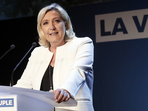 Marine Le Pen renvoyée en correctionnelle pour diffusion d'images violentes sur Twitter (archives). © KEYSTONE/AP/THIBAULT CAMUS