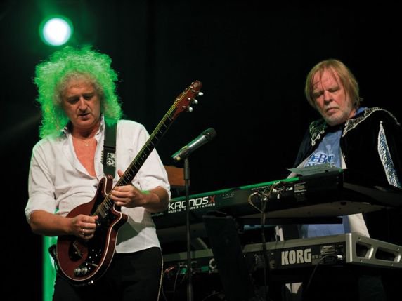 L'ex-guitariste de Queen et astrophysicien Brian May (à gauche), co-fondateur du Festival Starmus, et Rick Wakeman, ancien du groupe Yes, seront à Zurich fin juin. © ZvG/PR Compresso