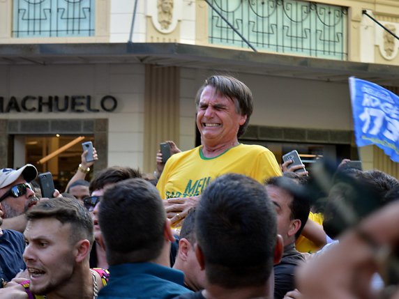 Jair Bolsonaro avait été poignardé pendant la campagne électorale à Juiz de Fora (archives). © KEYSTONE/EPA EFE/RAYSA LEITE