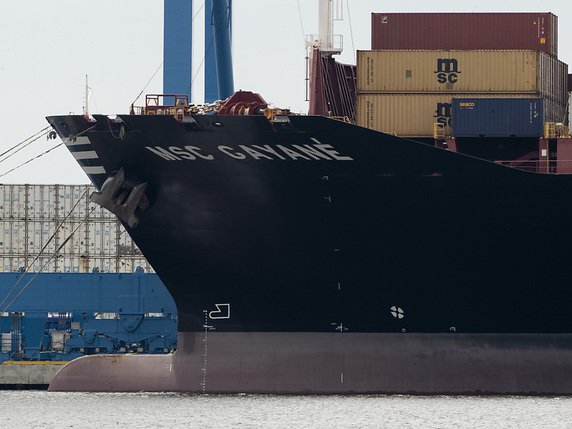 La drogue a été découverte dans sept conteneurs qui se trouvaient sur un cargo, le MSC Gayane, amarré dans la zone portuaire de Philadelphie, située sur la rivière Delaware, selon plusieurs médias locaux. © Keystone/AP/Matt Rourke