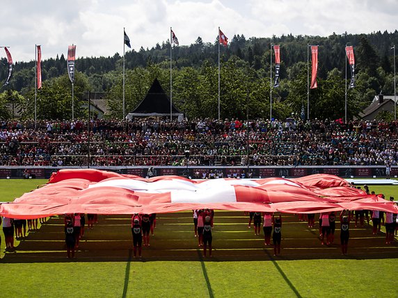 Après Aarau, la Fête fédérale de gymnastique aura lieu à Lausanne en 2025. © KEYSTONE/ALEXANDRA WEY