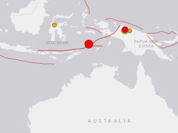 Le tremblement de terre s'est produit à 208 kilomètres de profondeur au sud de l'île d'Ambon en Indonésie à 11h53 heure locale (04h53 en Suisse). © Institut de géophysique américain USGS