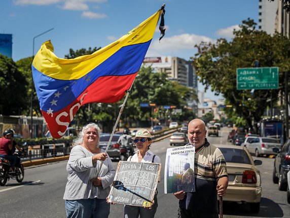 Selon l'ONG locale de défense des droits de l'homme, Foro Penal, il y a 589 "prisonniers politiques" au Venezuela, une qualification rejetée par Nicolas Maduro (archives). © KEYSTONE/EPA EFE/MIGUEL GUTIERREZ