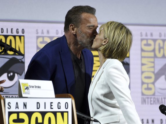 Au casting de "Terminator: Dark Fate", on retrouve les deux acteurs Arnold Schwarzenegger et Linda Hamilton. © KEYSTONE/AP Invision/CHRIS PIZZELLO