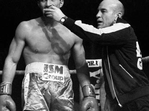 Enrico Scacchia avec son entraîneur Charly Bühler © KEYSTONE/STR