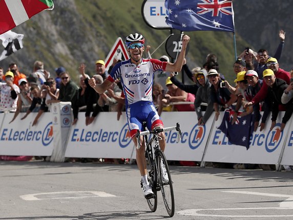 Thibaut Pinot a fêté sa troisième victoire sur le Tour de France. © KEYSTONE/EPA/YOAN VALAT
