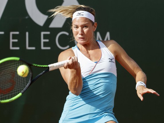 Conny Perrin a été battue au 1er tour des qualifications de l'US Open © KEYSTONE/SALVATORE DI NOLFI