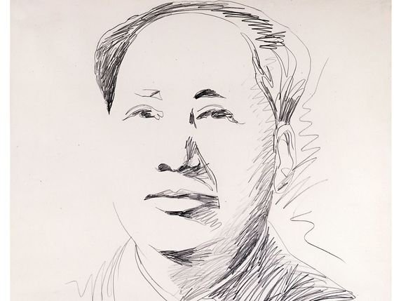 Un portrait de Mao dessiné en 1973 par Andy Warhol. © Kunsthaus Zurich