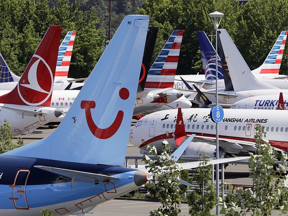 Le 737 MAX de Boeing est cloué au sol depuis plus de six mois, un record pour un nouveau modèle (archives). © KEYSTONE/AP/ELAINE THOMPSON