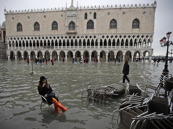 Déjà touchée par des inondations record, Venise se préparait samedi à une nouvelle alerte météorologique. © KEYSTONE/AP/LUCA BRUNO