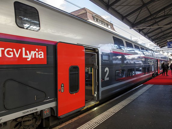 TGV Lyria, filiale des CFF et de la SNCF, a renouvelé la totalité de sa flotte avec des TGV à deux étages récents et entièrement rénovés. © KEYSTONE/SALVATORE DI NOLFI