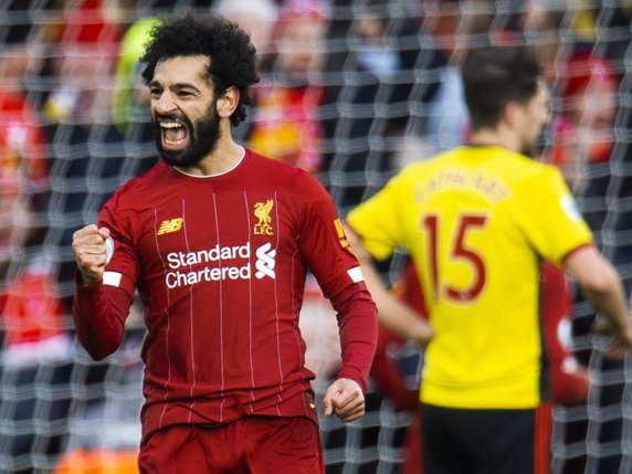 Un joli doublé pour Mohamed Salah © KEYSTONE/EPA/PETER POWELL