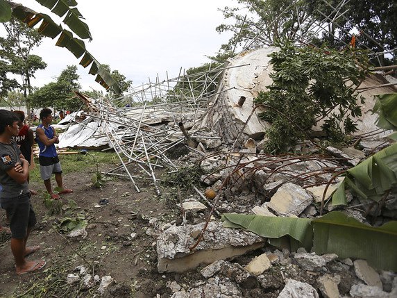 La ville de Padada a été particulièrement touchée par le séisme. © KEYSTONE/AP