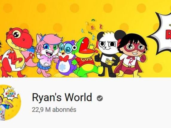 La chaîne "Ryan's World", lancée en 2015 par les parents de Ryan, qui n'avait alors que 3 ans, compte 22,9 millions d'abonnés. © Ryan's World / YouTube