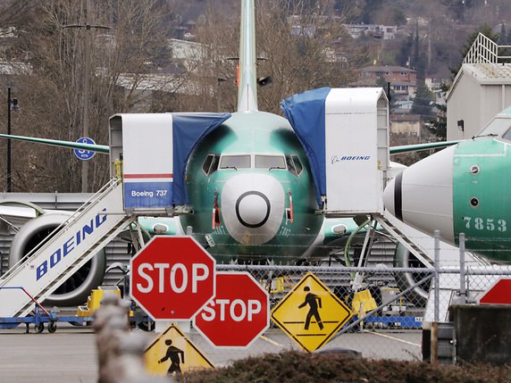 Le 737 MAX de Boeing est cloué au sol depuis mars 2019 (archives). © KEYSTONE/AP/ET