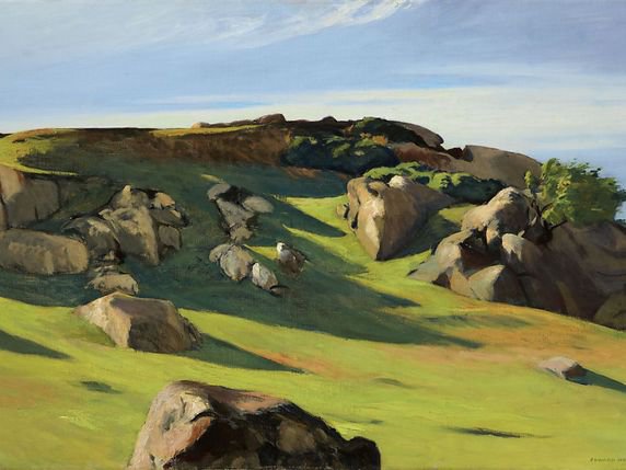 La toile "Cape Ann Granit" (1928) d'Edwar Hopper est intégrée à la collection de la Fondation Beyeler en tant que prêt permanent. © Keystone/macadmin