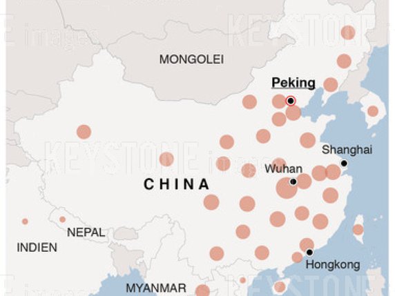 Le nombre de personnes contaminées en Chine par le coronavirus se monte à plus de 11'000 personnes. © KEYSTONE/CS k_bjh