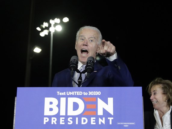 Joe Biden a remporté les primaires démocrates dans dix Etats lors du Super Tuesday. © KEYSTONE/AP/Marcio Jose Sanchez
