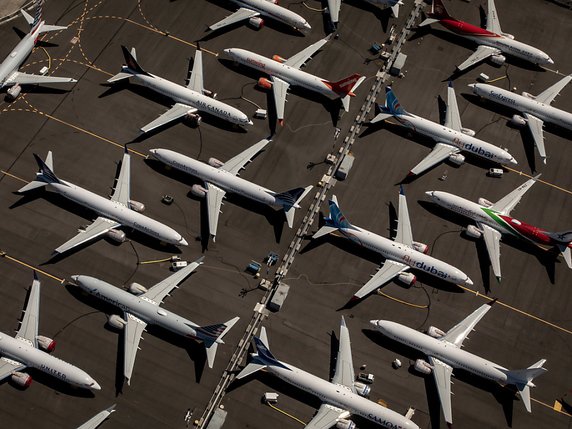 Les 737 MAX de Boeing sont cloués au sol depuis le 13 mars 2019, après deux accidents rapprochés ayant fait 346 morts (archives). © KEYSTONE/EPA/GARY HE