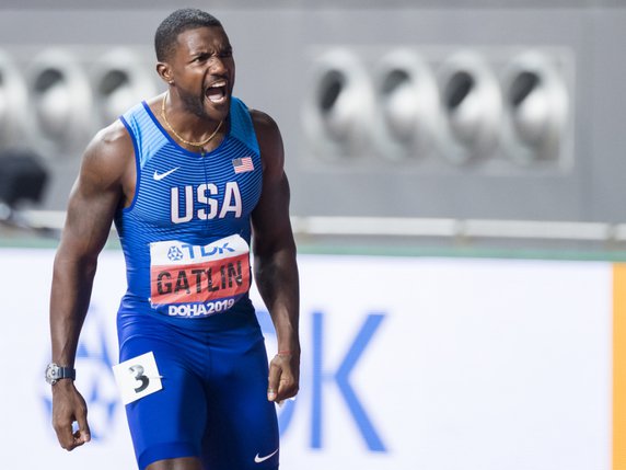 Justin Gatlin espère pouvoir se qualifier pour les JO en 2021. © KEYSTONE/JEAN-CHRISTOPHE BOTT