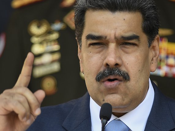 Nicolás Maduro a exalté les bonnes relations entre le Venezuela et l'Iran (archives). © KEYSTONE/AP/Matias Delacroix