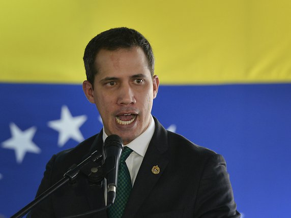 Juan Guaido, président du Parlement, s'est proclamé président par intérim du Venezuela en janvier 2019 (archives). © KEYSTONE/AP/Matias Delacroix