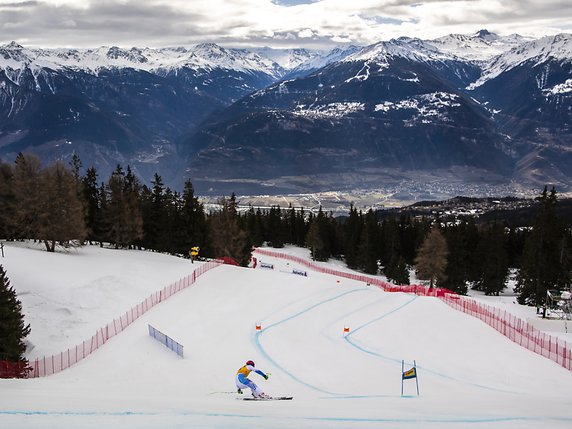Crans-Montana aura ses deux épreuves de vitesse féminine au mois de janvier © KEYSTONE/JEAN-CHRISTOPHE BOTT
