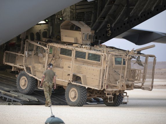 Les véhicules militaires américains déployés en Syrie ont été envoyés d'une base américaine au Koweït (archives). © KEYSTONE/AP U.S. Army Reserve/STAFF SGT. JOSHUA HAMMOCK