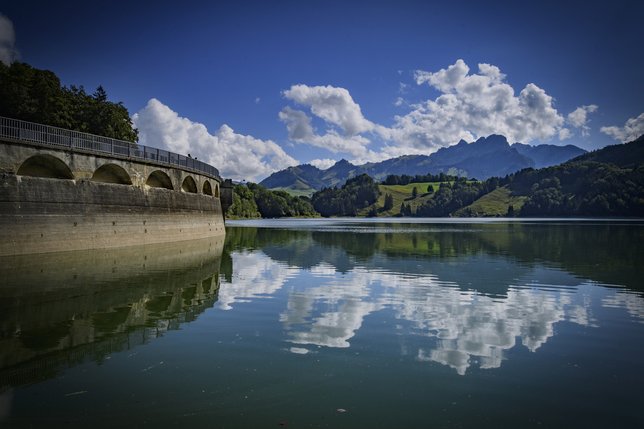 Le barrage de Montsalvens, achevé en 1921, fêtera ses 100 ans l’année prochaine. © Alain Wicht